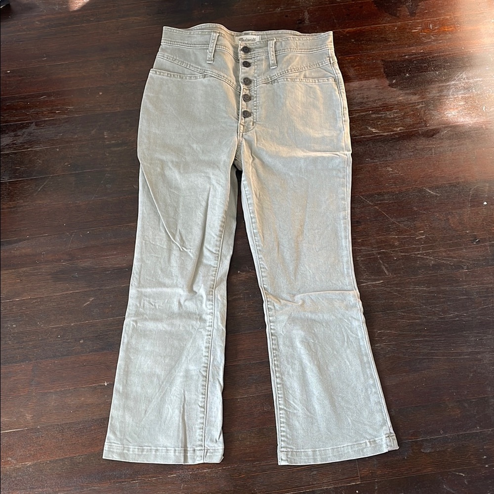 Madewell Faded Green Cali-Denim Boot Cut Jeans